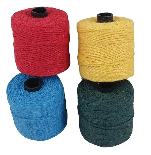 BARBANTE ALGODAO CRU FINO 4 FIOS COLORIDO 82M