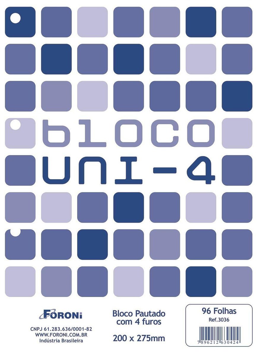 BLOCO FICHARIO 4F BCO-96F FORONI