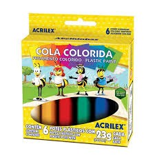COLA COLORIDA ACRILEX-6 CORES
