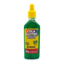 COLA C/GLITTER 23G VERDE-ACRILEX