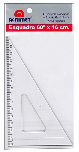 ESQUADRO 16CMX60G ACRILICO