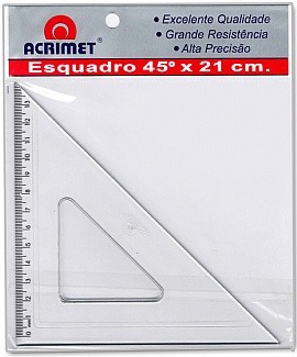 ESQUADRO 21CMX45G ACRILICO