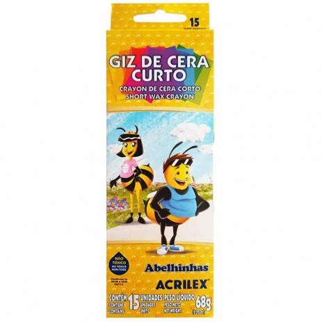 GIZ DE CERA CURTO 15 CORES ACRILEX