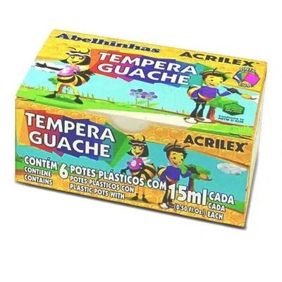 TINTA GUACHE 15ML 6C ACRILEX
