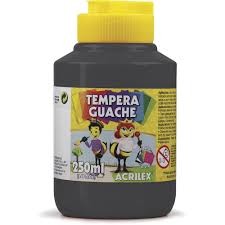 TINTA GUACHE 250ML-UN PRETO