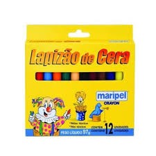 GIZ DE CERA LAPIZAO 12 CORES MARIPEL