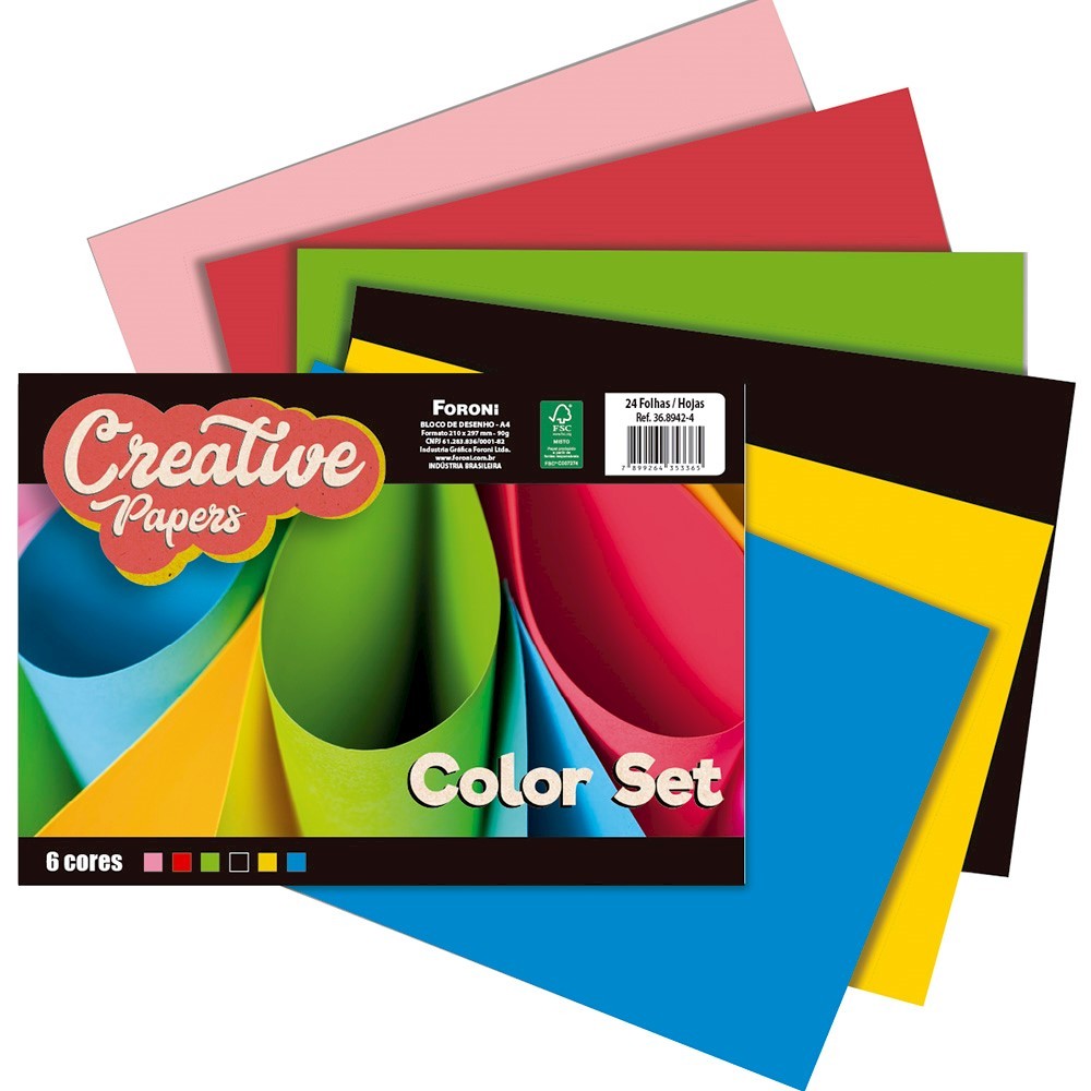 PAPEL CRIATIVE PAPER A4-24F 120G COLORSET