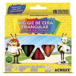 GIZ DE CERA BIG 12 CORES TRIANGULAR ACRILEX
