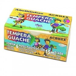 TINTA GUACHE 15ML 6C ACRILEX