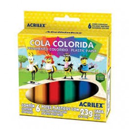 COLA COLORIDA ACRILEX-6 CORES