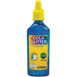 COLA C/GLITTER 23G AZUL-ACRILEX