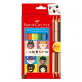LAPIS COR 12C FABER+6 TONS DE PELE